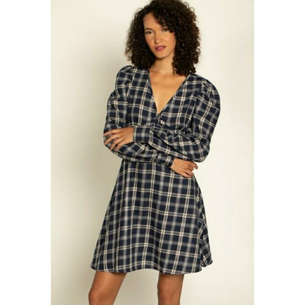 Walter Baker Blue Plaid Dress xs